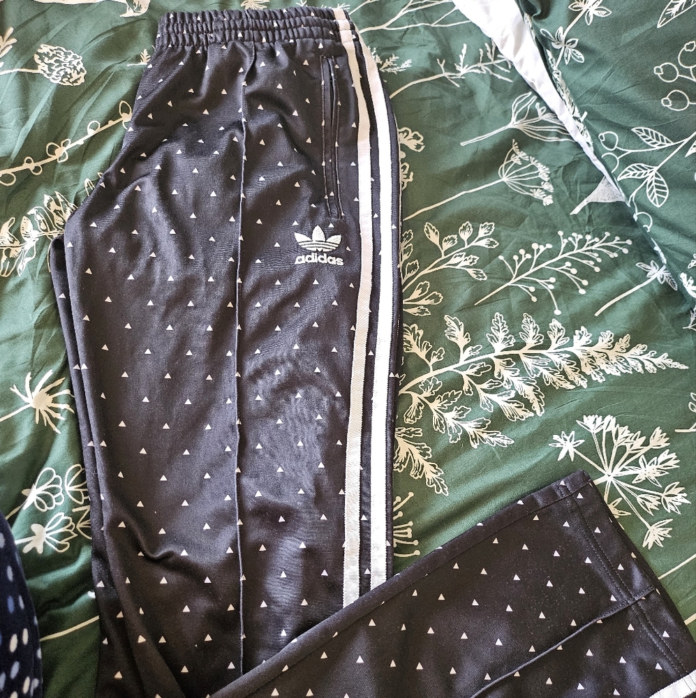 Adidas Black and White Track Pants